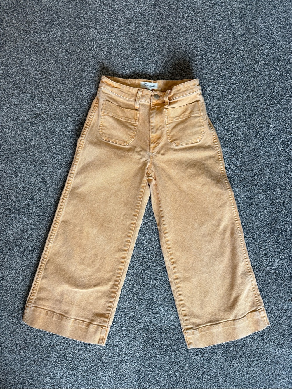 Madewell Women’s Emmett 2.0 Wide-Leg Crop Pants 26 Petite Earthen Yellow